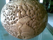 Art Gallery of MrM Wayan Wetja's(Bali)coconut shell special motif frog