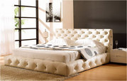  ITALIAN LEATHER Bedhead with High Desnity Foam -Randoo