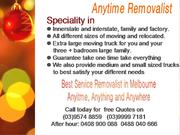 Anytime Removalist--The best Service Removalist in Mel 