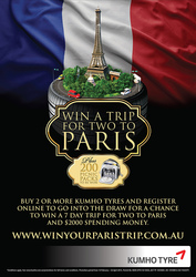 Win a 7 day Trip to Paris at Car Tyres and You