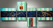 Abstract Digital 4 PCS Oil Paintings on Canvas Buy Online