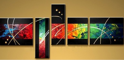 Abstract Canvas Art Digital Painting 5 pcs - Melbourne - Home, garden