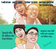 I will draw you and your dad to cartoon portrait for fathers day 