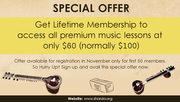 Heavy Discount! Get lifetime membership to access premium music lesson