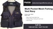 Buy Multi Pocket Mesh Fishing Vest Navy Online
