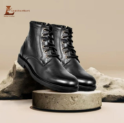 Genuine Leather High-Ankle Boots