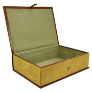 Leather Document Box Suede Tan