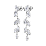 Floral Diamond Drop Earrings | Yellow,  White & Rose Gold | Yarra Jewel